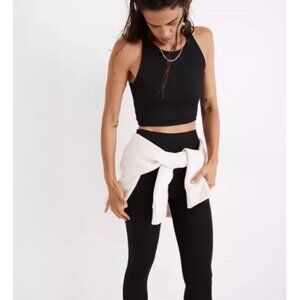 Madewell MWL Womens Form Racerback Crop Top Small Athletic Black Tank NWT